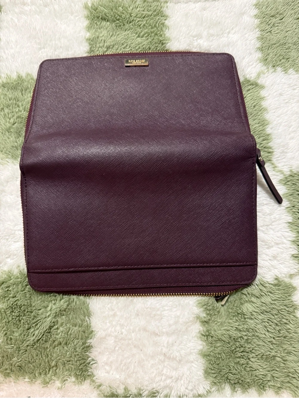 kate spade Plum Saffiano Zip Wallet and Passport/Card Holder Set